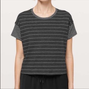 Lululemon Cates Tee Cropped Striped Shirt